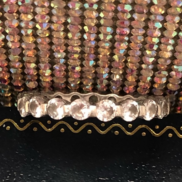 Sterling Silver Cubic Zirconia Eternity Band - Picture 1 of 5